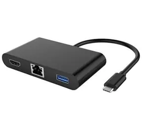 PremiumCord Prevodník USB-C na HDMI + Audio + USB3.0 + RJ45 / Adaptér / PD charge