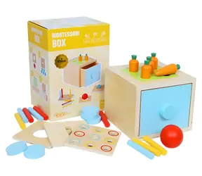 EDUKID Montessori box 4v1 / Vkladačka / drevo / od 12 mesiacov