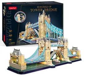 CubicFun Puzzle 3D Tower Bridge LED / 222 dielikov / od 6 rokov / Papier / 44,6x33,8x6 cm