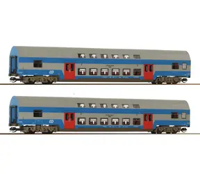 Roco 6280044 2dielna sada Dvojposchodový automobil Bmto ČD / Sada vagónov / TT (1:120) / dĺžka 446 mm / epocha V / od 14 rokov