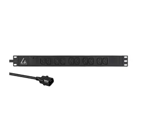 Lanview 19" PDU čierna / Rozvodný panel / 10x C13 / 13 A / 1U / 2 m kábel