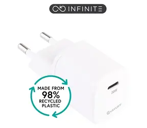 eSTUFF INFINITE (GRS) biela (ES637025-BULK) / USB nabíjačka / USB-C / 20 W / Rýchle nabíjanie