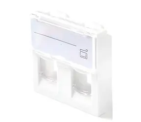 Lanview LKS830 Euro Outlet 45x45 / Dátová zásuvka / 2 porty / s clonkou