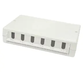 Lanview Dátová zásuvka 6x RJ45 biela / Dátová zásuvka / Povrchová montáž / 6 portov / plast