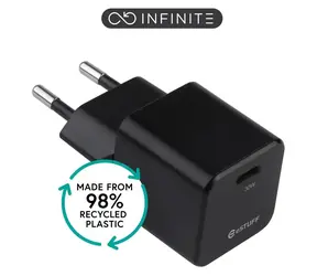 eSTUFF INFINITE (GRS) čierna / USB nabíjačka / USB-C / 30 W / rýchle nabíjanie