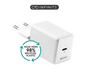 eSTUFF INFINITE biela / USB nabíjačka / USB-C / 45 W / GaN / rýchle nabíjanie