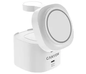 Canyon Bezdrôtová nabíjačka 4v1 30W biela / Bezdrôtová nabíjačka / pre 4 zariadenia súčasne / kábel 1m