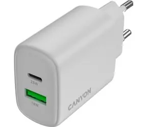 Canyon OnCharge 250 biela / Nabíjací adaptér / 25W / 1x PD / 1x QC