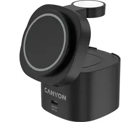 Canyon Bezdrôtová nabíjacia stanica 4v1 čierna / Nabíjacia stanica / 30W / s adaptérom 65W