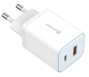 eSTUFF GaN nabíjačka 65W biela / Nabíjačka / USB-C + USB-A / Power Delivery 65 W / GaN