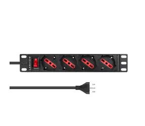 Lanview 10" rozvodný panel 4X Schuko čierny / Rozvodný panel / 1U / 2 m kábel / 5 rokov záruka