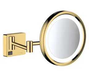 Hansgrohe AddStoris Kozmetické zrkadlo leštený vzhľad zlata / Zrkadlo / LED osvetlenie / 3x zväčšenie / O 217 mm