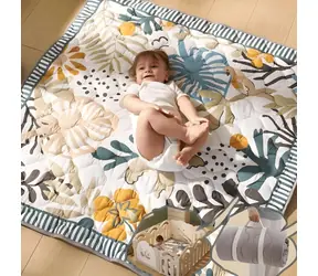 MOMCOZY Hracia podložka Green Forest / 127 x 127 cm / hrúbka 3,3 cm / plast / protišmyková