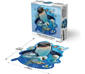 Prime 3D Drevené puzzle Selfie z oceánu / 200 dielikov / od 6 rokov