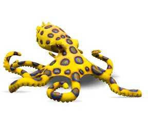 BULLYLAND Figúrka Chobotnica modroprstá / plast / 13,8 cm