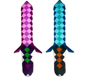 SPARKYS Plyšový svietiaci meč Fluffy Fighterz Pixel modrý / Svetelné a zvukové efekty / 64 cm / 3x AAA