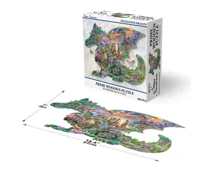 Prime 3D Drevené puzzle Začarovaní draci / 300 dielikov