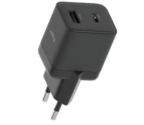 Allity ATC-01-20WAC Duálna USB rýchlonabíjačka GaN 20W čierna / 1xUSB-A / 1xUSB-C / PD / QC