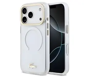 Lacoste IML Shockproof Petit Pique Gold Logo transparentné / Kryt / MagSafe / iPhone 18 Pro