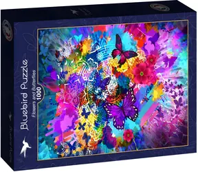 BlueBird Puzzle Kvety a motýle / 1000 dielikov / 69 x 47,8 cm