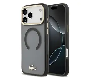 Lacoste IML Shockproof Petit Pique Gold Logo čierna / Kryt / MagSafe / iPhone 18 Pro Max