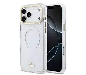Lacoste IML Shockproof Petit Pique Gold Logo transparentné / Kryt / MagSafe / iPhone 18 Pre Max