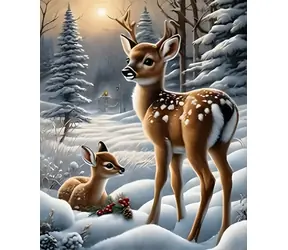 Norimpex Diamantové maľovanie Jeleň v záveji / 30x40 cm