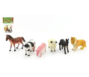 TEDDIES Figúrky zvieratiek Domáca farma / 6 ks / 9 cm / plast / od 3 rokov