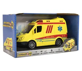 TEDDIES Auto ambulancia 20 cm / Zotrvačník / Svetlo a zvuk / od 3 rokov