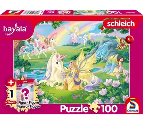 Schmidt Puzzle Bayala: Magickí jednorožci / 100 dielikov / figúrka Schleich / 36,1 × 24,3 cm