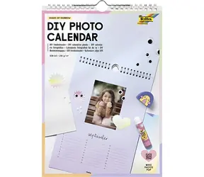 FOLIA Fotokalendár DIY dúhová / Nástenný kalendár / kreatívny / A4 / 190 g/m2 / 13 listov