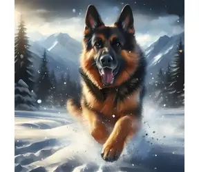 Norimpex Diamantové maľovanie Ovčiak v snehu / 30x40 cm