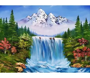 Norimpex Diamantové maľovanie Hora NAD vodopádom na jeseň / 30x40 cm