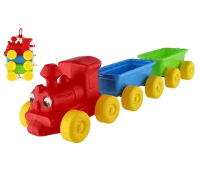 TEDDIES Vlak s 2 vagónmi / Model vláčika / plast / dĺžka 60 cm / od 18 mesiacov