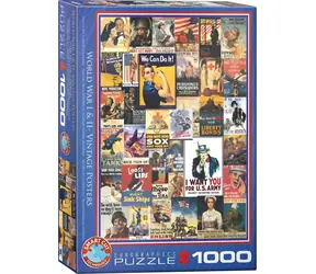 EUROGRAPHICS Puzzle Plagáty z 1. a 2. svetovej vojny / 1000 dielikov / 48 × 68 cm