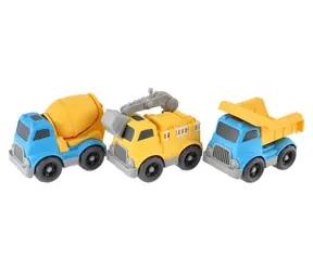 TEDDIES Sada stavebných áut 3 ks / Voľný chod / plast / 7 x 10 cm / od 3 rokov