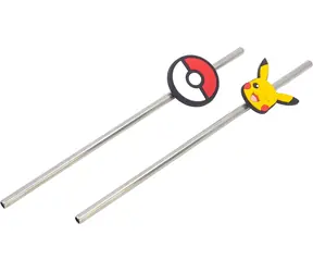 STOR Sada slamiek Pokémon: Metal Meltdown / Slamka / 2 ks / Nerezová oceľ / Bez BPA