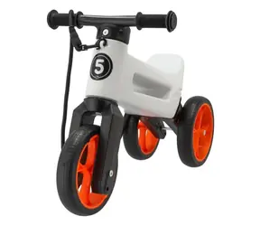 FUNNY WHEELS Odrážadlo Rider SuperSport bielo-oranžové / 2v1 / Výška sedla 28/30 cm / Nosnosť 25 kg / od 18 mesiacov