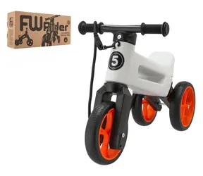 FUNNY WHEELS Odrážadlo Rider SuperSport bielo-oranžová, v krabici / 2v1 / nosnosť 25 kg / 18m +