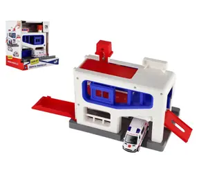 TEDDIES Parkovacia garáž s autom ambulancie / Hračka / plast / od 3 rokov