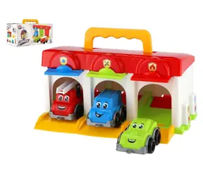 TEDDIES Garáž s autíčkami / 3 autá / plast / od 3 rokov