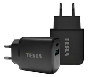 TESLA Power Charger T220 čierna / Nabíjačka / duálna / 25 W / PD 3.0 / PPS