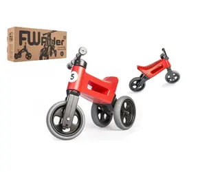 FUNNY WHEELS Odrážadlo Rider Sport červené / 2v1 / výška sedla 28/31 cm / nosnosť 25 kg / 18m +