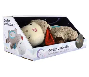 TEDDIES Plyšová ovečka zaspávačik s projektorom / Hračka / 35x22 cm / zvuk / svetlo / projekcia / od 6 mesiacov