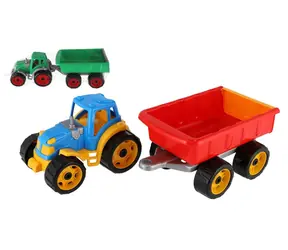 TEDDIES Traktor s vlekom / Traktor / Plast / Voľný chod / 53 cm / od 3 rokov