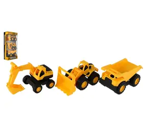 TEDDIES Stavebné autá / 3 ks / 12 cm / Plast / Na voľný chod