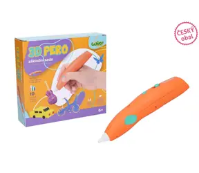 WIKY 3D pero základná sada oranžové / 3D pero / 10 farebných náplní / 10 šablón / USB nabíjanie / 6+
