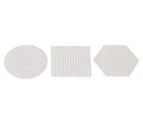 HAMA Podložky na korálky MIDI koliesko, štvorec, šesťuholník / Podložka / Plast / 3 ks / 9x9 cm