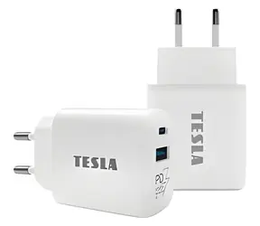 TESLA Power Charger T220 biela / Nabíjačka / duálna / 25 W / PD 3.0 / PPS