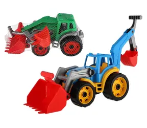TEDDIES Traktor s nakladačom a bagrom / Traktor / Plast / Voľný chod / 2 farby / od 3 rokov